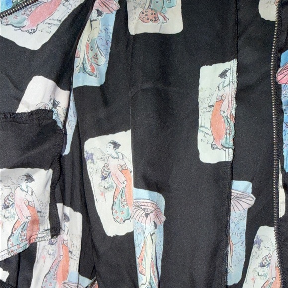 Zara Black Multicolor Patterned Bomber Jacket - Picture 4 of 7